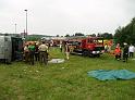 Schwerer Unfall mit Reisebus Lohmar Donrather Dreieck P362